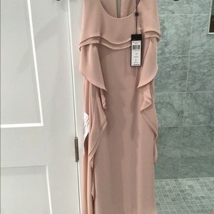 BCBG. Gorgeous blush pink midi cocktail, mother of the bride, classy dress.